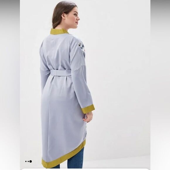 lost ink plus LONGLINE KIMONO WITH EMBROIDERY - Picture 3 of 9